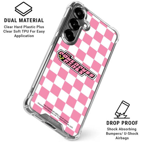Cartoon Network Powerpuff Girls Checkered Galaxy S26 Clear Case