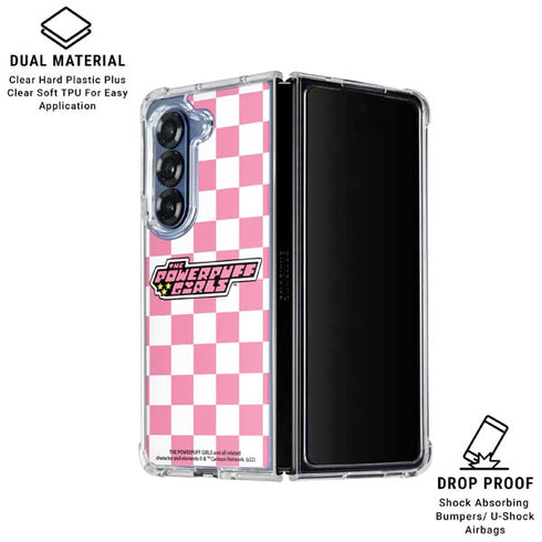 Cartoon Network Powerpuff Girls Checkered Galaxy Z Fold6 Clear Case