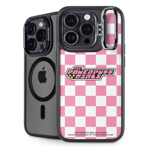 Cartoon Network Powerpuff Girls Checkered iPhone 14 Pro Max Kickstand Case