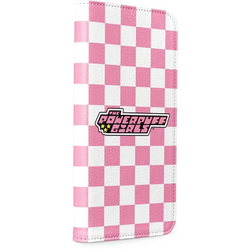 Cartoon Network Powerpuff Girls Checkered iPhone 15 Plus Folio Case