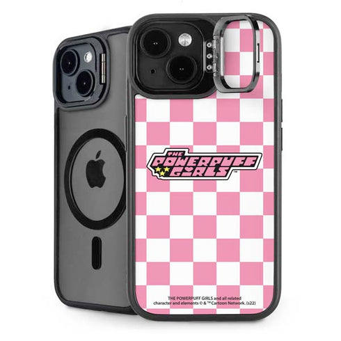 Cartoon Network Powerpuff Girls Checkered iPhone 15 Plus Kickstand Case