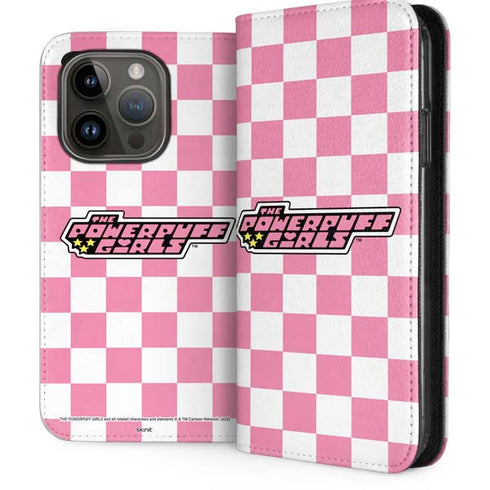 Cartoon Network Powerpuff Girls Checkered iPhone 15 Pro Folio Case