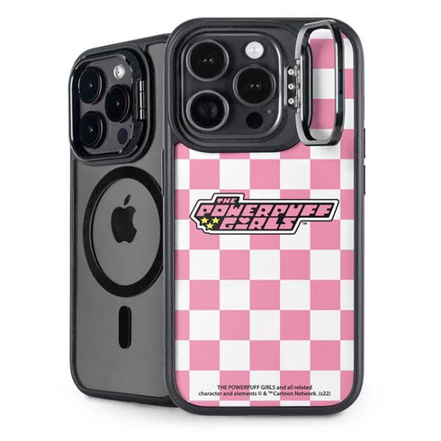 Cartoon Network Powerpuff Girls Checkered iPhone 15 Pro Kickstand Case