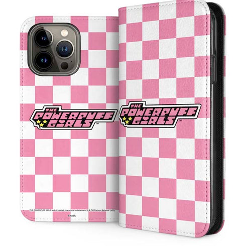 Cartoon Network Powerpuff Girls Checkered iPhone 15 Pro Max Folio Case
