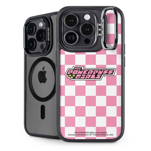 Cartoon Network Powerpuff Girls Checkered iPhone 15 Pro Max Kickstand Case