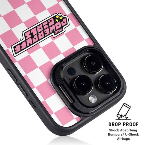 Cartoon Network Powerpuff Girls Checkered iPhone 15 Pro Max Kickstand Case