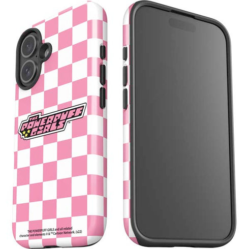 Cartoon Network Powerpuff Girls Checkered iPhone 16 Plus Impact Case