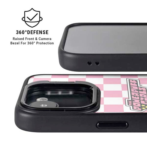 Cartoon Network Powerpuff Girls Checkered iPhone 16e Kickstand Case