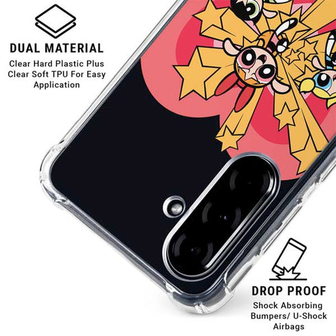 Cartoon Network Powerpuff Girls Gold Stars Galaxy A36 5G Clear Case