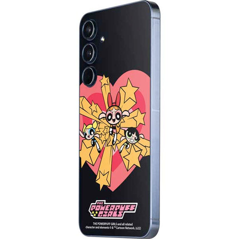 Cartoon Network Powerpuff Girls Gold Stars Galaxy A55 5G Skin