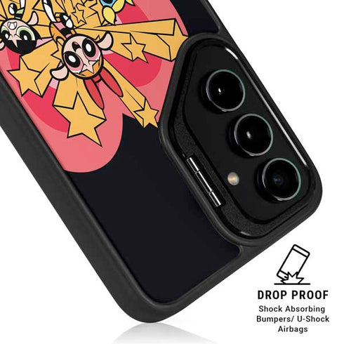 Cartoon Network Powerpuff Girls Gold Stars Galaxy S25 Plus Kickstand Case