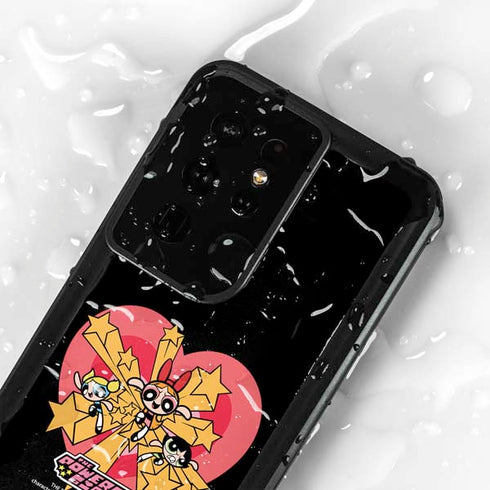 Cartoon Network Powerpuff Girls Gold Stars Galaxy S24 Ultra Waterproof Case