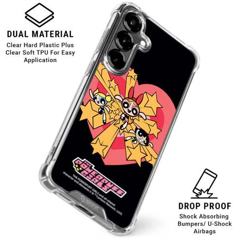 Cartoon Network Powerpuff Girls Gold Stars Galaxy S26 Plus Clear Case