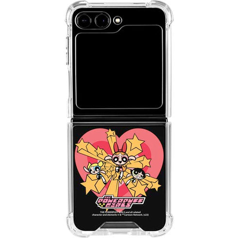 Cartoon Network Powerpuff Girls Gold Stars Galaxy Z Flip6 Clear Case