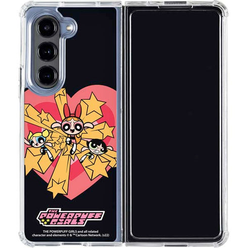 Cartoon Network Powerpuff Girls Gold Stars Galaxy Z Fold5 5G Clear Case