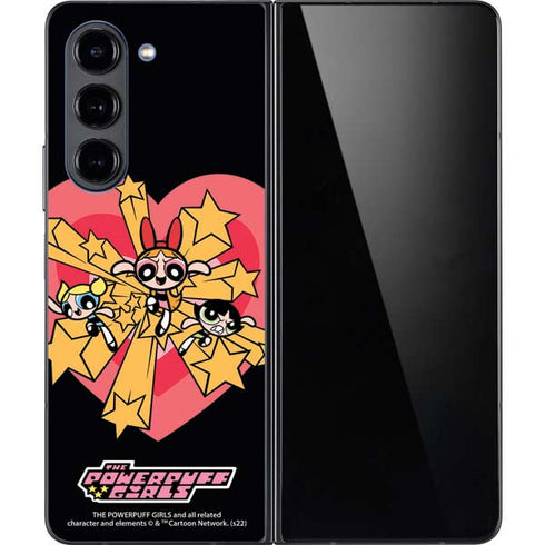 Cartoon Network Powerpuff Girls Gold Stars Galaxy Z Fold5 5G Skin