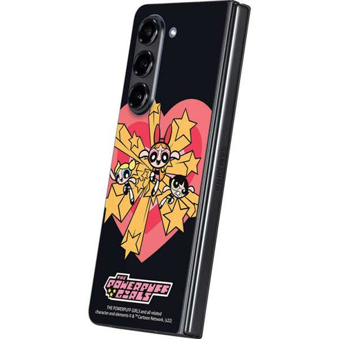 Cartoon Network Powerpuff Girls Gold Stars Galaxy Z Fold5 5G Skin