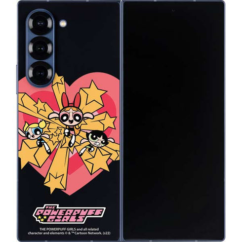 Cartoon Network Powerpuff Girls Gold Stars Galaxy Z Fold6 Skin