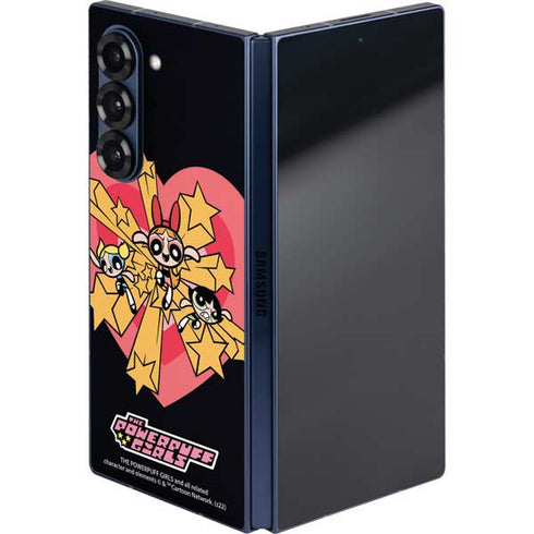 Cartoon Network Powerpuff Girls Gold Stars Galaxy Z Fold6 Skin