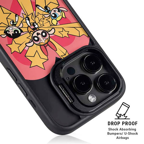 Cartoon Network Powerpuff Girls Gold Stars iPhone 14 Pro Max Kickstand Case