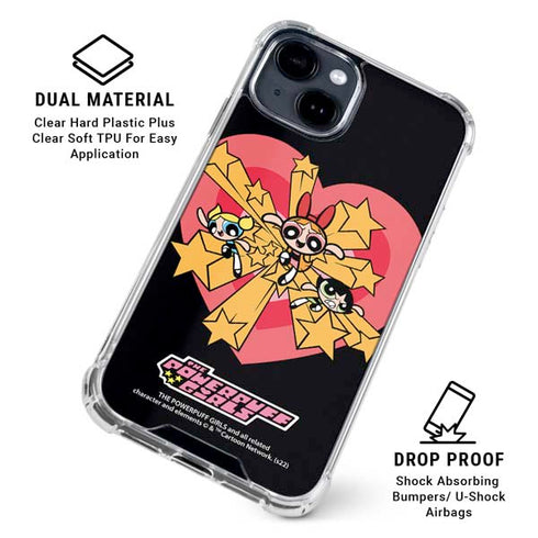 Cartoon Network Powerpuff Girls Gold Stars iPhone 15 Clear Case