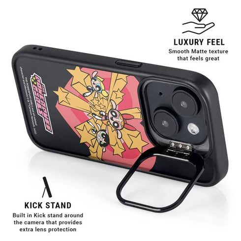 Cartoon Network Powerpuff Girls Gold Stars iPhone 15 Plus Kickstand Case