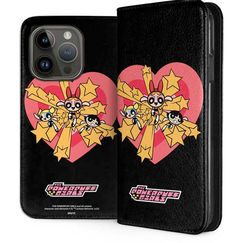 Cartoon Network Powerpuff Girls Gold Stars iPhone 15 Pro Folio Case