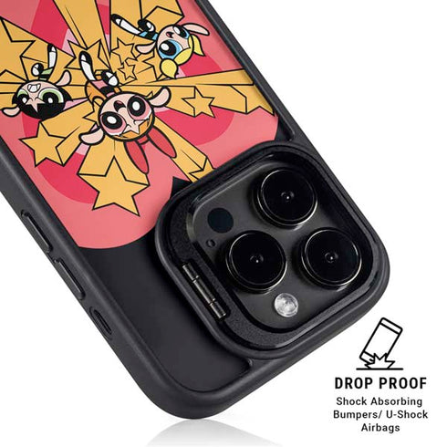Cartoon Network Powerpuff Girls Gold Stars iPhone 15 Pro Max Kickstand Case