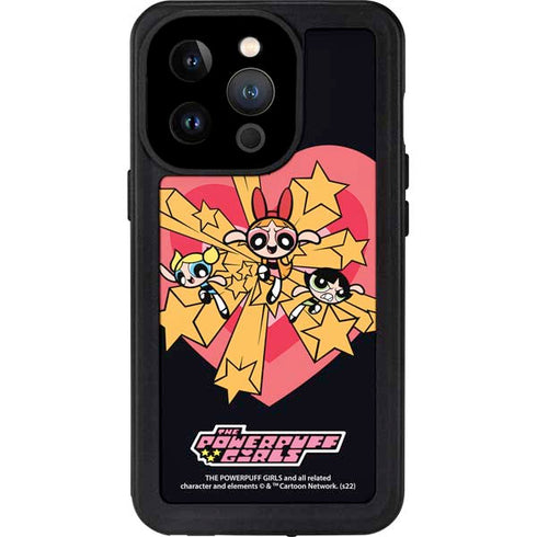 Cartoon Network Powerpuff Girls Gold Stars iPhone 15 Pro Waterproof Case