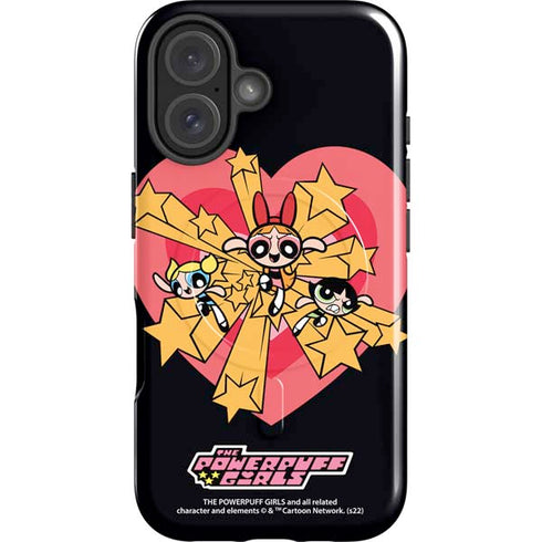 Cartoon Network Powerpuff Girls Gold Stars iPhone 16 Magsafe Impact Case