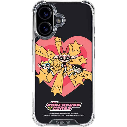 Cartoon Network Powerpuff Girls Gold Stars iPhone 16 Plus Clear Case