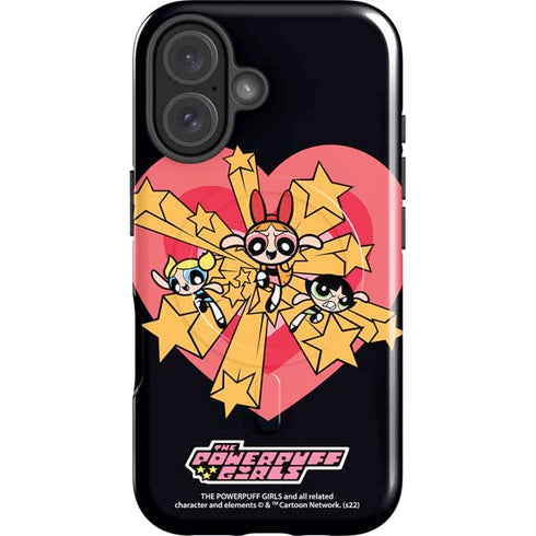Cartoon Network Powerpuff Girls Gold Stars iPhone 16 Plus Magsafe Impact Case