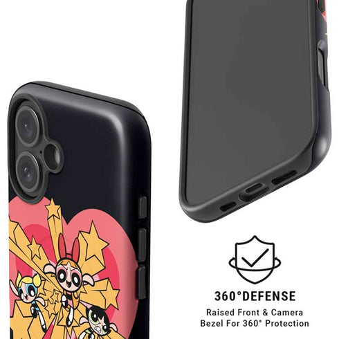 Cartoon Network Powerpuff Girls Gold Stars iPhone 16 Plus Magsafe Impact Case