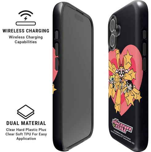 Cartoon Network Powerpuff Girls Gold Stars iPhone 16 Plus Magsafe Impact Case