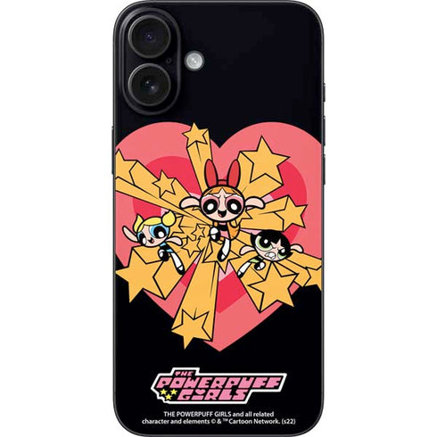 Cartoon Network Powerpuff Girls Gold Stars iPhone 16 Plus Skin