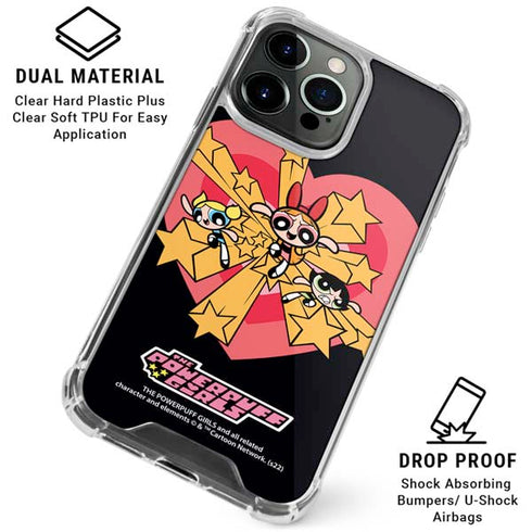 Cartoon Network Powerpuff Girls Gold Stars iPhone 16 Pro Max Clear Case