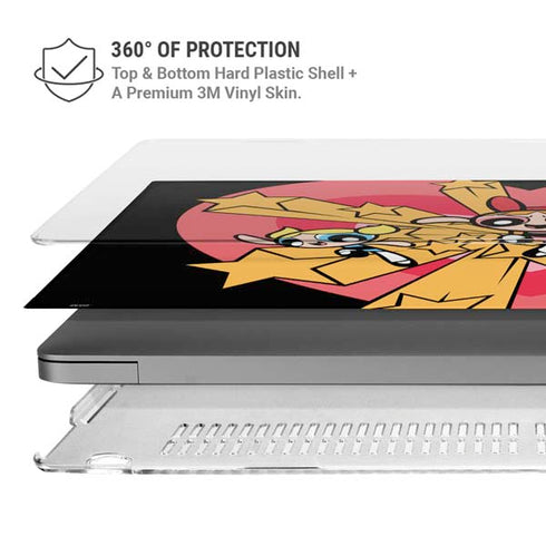 Cartoon Network Powerpuff Girls Gold Stars MacBook Pro 14in (2021-24) Case plus Skin