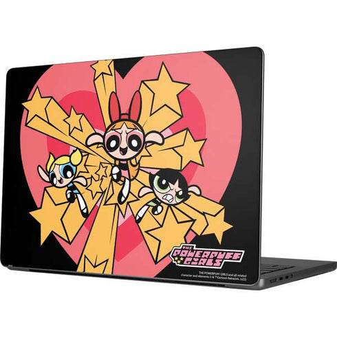 Cartoon Network Powerpuff Girls Gold Stars Apple MacBook Pro 14-inch Skin