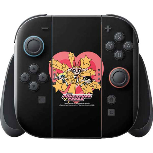 Cartoon Network Powerpuff Girls Gold Stars Nintendo Switch 2 (2025) with Joy-Con Skin