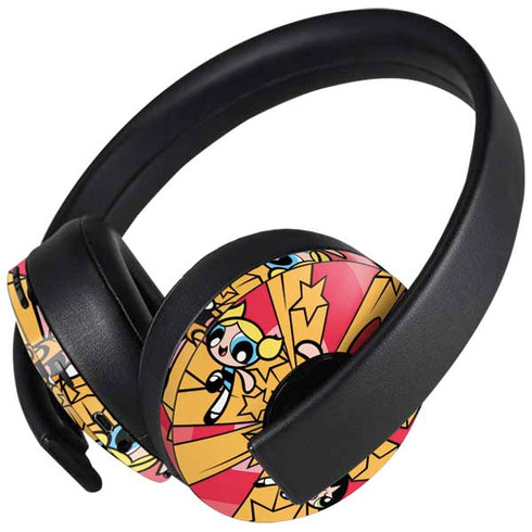 Cartoon Network Powerpuff Girls Gold Stars PlayStation 4 Gold Wireless Headset Skin