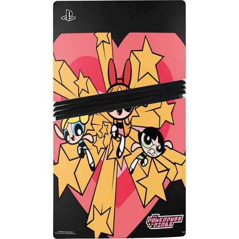 Cartoon Network Powerpuff Girls Gold Stars PS5 Pro Console Skin