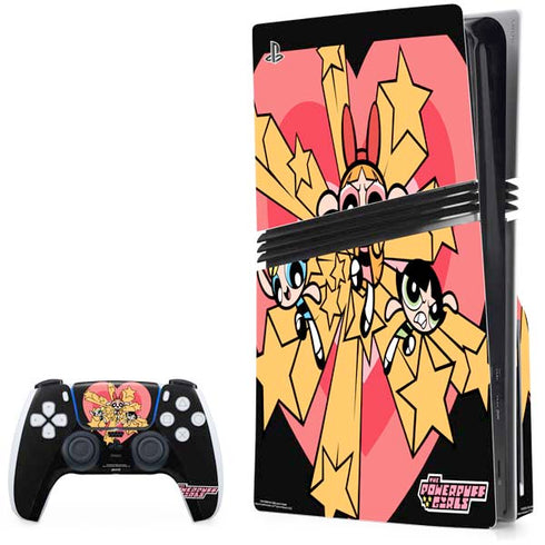 Cartoon Network Powerpuff Girls Gold Stars PlayStation PS5 Skins