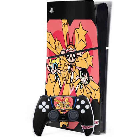 Cartoon Network Powerpuff Girls Gold Stars PlayStation PS5 Skins
