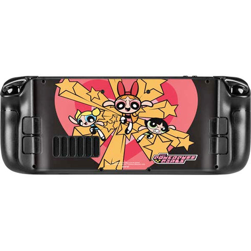 Cartoon Network Powerpuff Girls Gold Stars Steam Deck Handheld Gaming Computer Skin