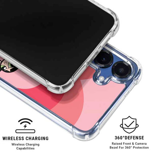Cartoon Network Powerpuff Girls Hearts Galaxy S25 Clear Case