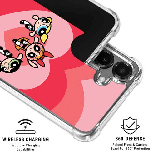 Cartoon Network Powerpuff Girls Hearts Galaxy S26 Plus Clear Case