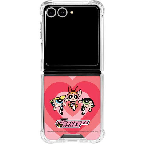 Cartoon Network Powerpuff Girls Hearts Galaxy Z Flip7 Clear Case