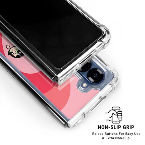 Cartoon Network Powerpuff Girls Hearts Galaxy Z Fold7 Clear Case
