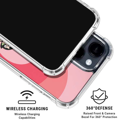 Cartoon Network Powerpuff Girls Hearts iPhone 15 Clear Case