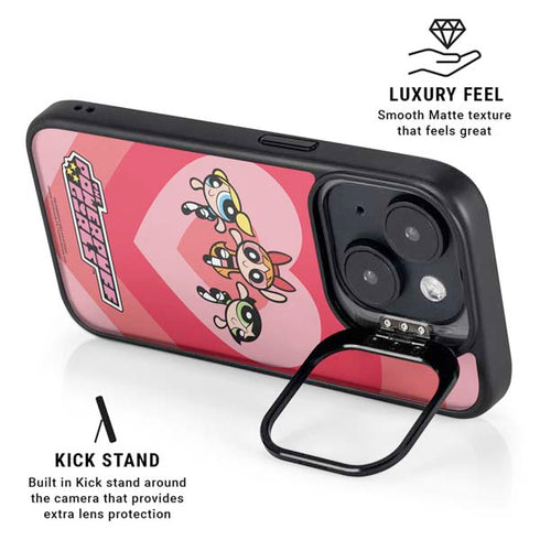 Cartoon Network Powerpuff Girls Hearts iPhone 15 Kickstand Case